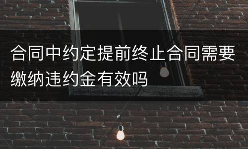 合同中约定提前终止合同需要缴纳违约金有效吗