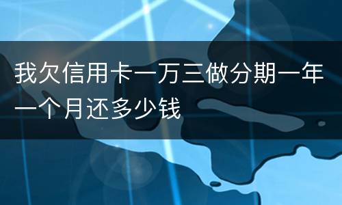 我欠信用卡一万三做分期一年一个月还多少钱