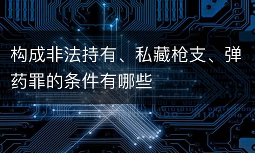 构成非法持有、私藏枪支、弹药罪的条件有哪些