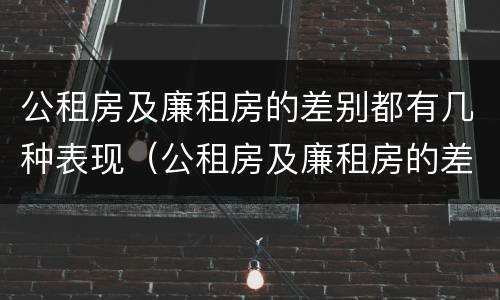 公租房及廉租房的差别都有几种表现（公租房及廉租房的差别都有几种表现形式）