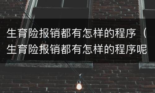 生育险报销都有怎样的程序（生育险报销都有怎样的程序呢）