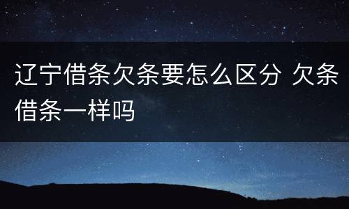 辽宁借条欠条要怎么区分 欠条借条一样吗