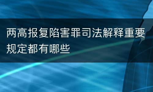 两高报复陷害罪司法解释重要规定都有哪些