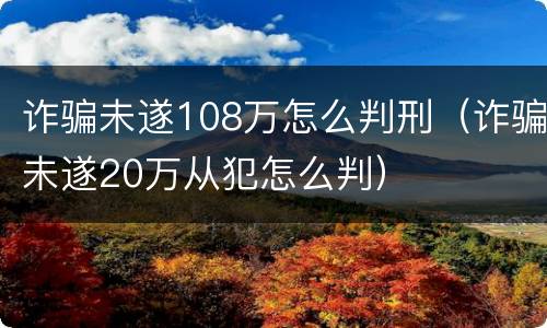 诈骗未遂108万怎么判刑（诈骗未遂20万从犯怎么判）