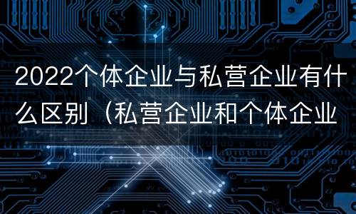 2022个体企业与私营企业有什么区别（私营企业和个体企业的区别）