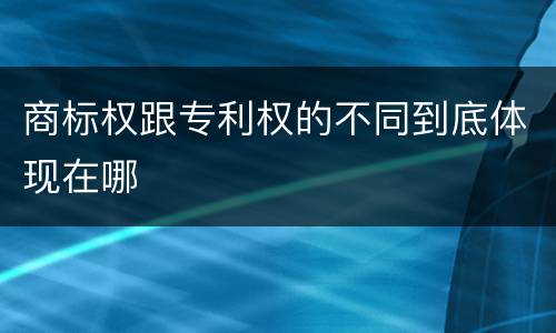 商标权跟专利权的不同到底体现在哪