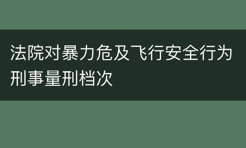 法院对暴力危及飞行安全行为刑事量刑档次