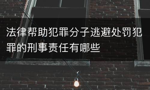 法律帮助犯罪分子逃避处罚犯罪的刑事责任有哪些