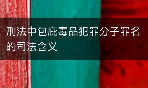 刑法中包庇毒品犯罪分子罪名的司法含义