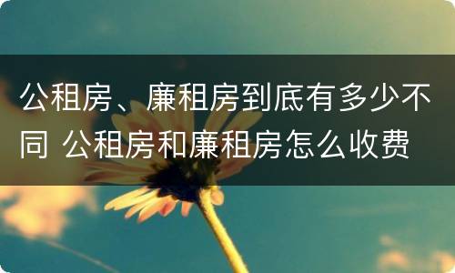 公租房、廉租房到底有多少不同 公租房和廉租房怎么收费