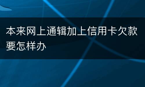 本来网上通辑加上信用卡欠款要怎样办