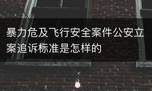 暴力危及飞行安全案件公安立案追诉标准是怎样的