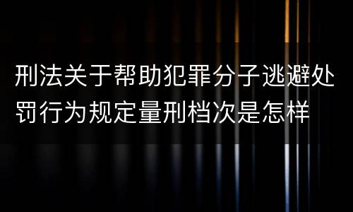 刑法关于帮助犯罪分子逃避处罚行为规定量刑档次是怎样