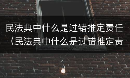 民法典中什么是过错推定责任（民法典中什么是过错推定责任的）