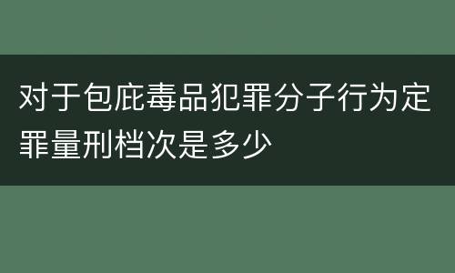 对于包庇毒品犯罪分子行为定罪量刑档次是多少