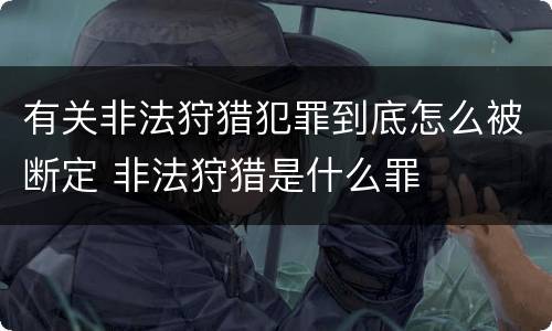 有关非法狩猎犯罪到底怎么被断定 非法狩猎是什么罪