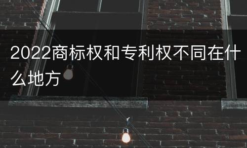 2022商标权和专利权不同在什么地方