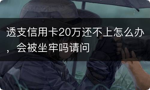 透支信用卡20万还不上怎么办，会被坐牢吗请问