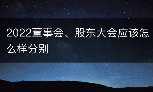 2022董事会、股东大会应该怎么样分别