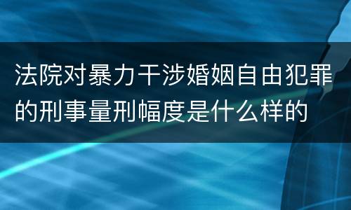 法院对暴力干涉婚姻自由犯罪的刑事量刑幅度是什么样的