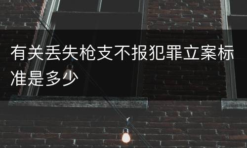 有关丢失枪支不报犯罪立案标准是多少